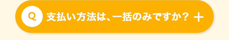 Q 支払い方法は、 一括のみですか? +